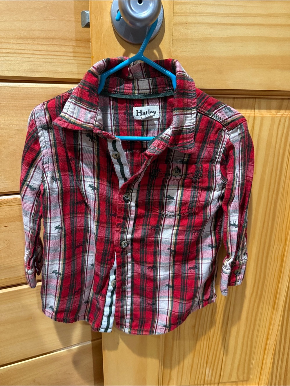 Hatley Red and White Plaid Button-Down Shirt for Kids